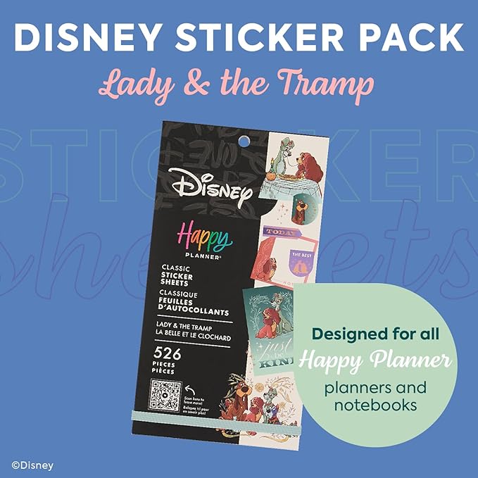 Happy Planner Disney 30-Sheet Easy-Peel Sticker Pack for Calendars and Journals, Jazz Cats