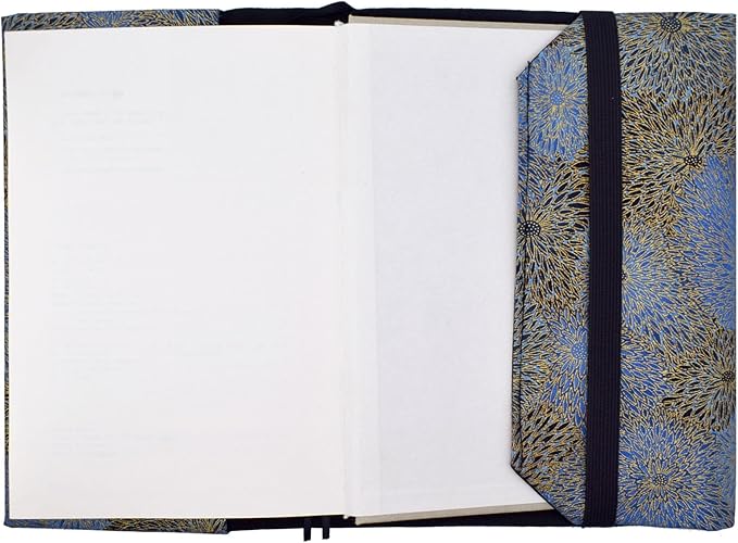 BLBMH A5 Book Covers for Paperbacks Fit for 5.5x8.5 inch Adjustable Book Sleeve Cover for Women Over 15 Soft Cloth Protector for Notebook Journal - Chrysanthemum