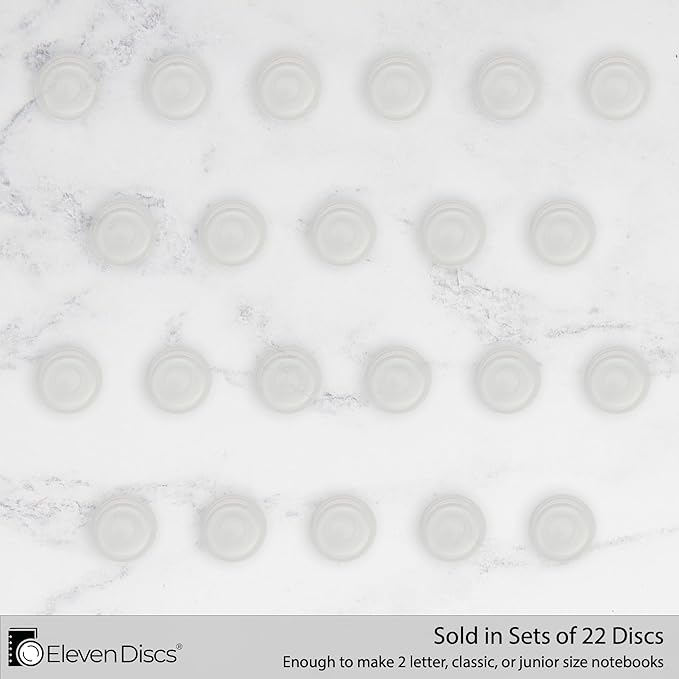 ½-Inch Translucent Plastic Discbound Expansion Discs for Custom Notebook and Planner - Compatible with Circa, Arc, TUL (Set of 22)