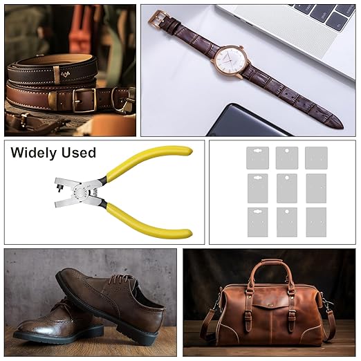 2.0mm Steel & Plastic Leather Hole Punch Tool - Precision Hand Puncher for Watch Bands, Belts, Dog Collars, Shoes, DIY Crafts (Yellow Handle, Long-Lasting & Portable)‌