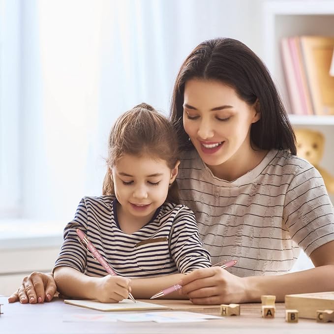 Personalized Pens Bulk 300 with Name Custom Engraving Ballpoint Pens with Stylus Tip Customized Smooth Writing Pens Personalized Gifts for Anniversary Birthday or Graduation(Gold Rose,Black Ink)