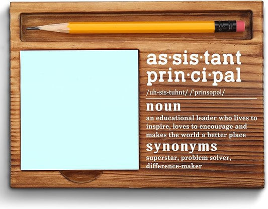 vizuzi Assistant Principal Sticky Note Holder, Assistant Principal Gifts, Thank You Appreciation Gifts for Assistant Principal Women Men From Student Self-Stick Note Pad Holders ZSS31