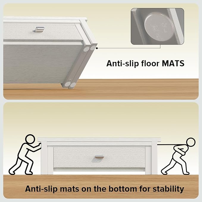 WOHOMO Dual Monitor Stand Riser with Drawers, Desk Organizers for 2 Monitors, Desktop Storage Stand for Computer,Laptop,White
