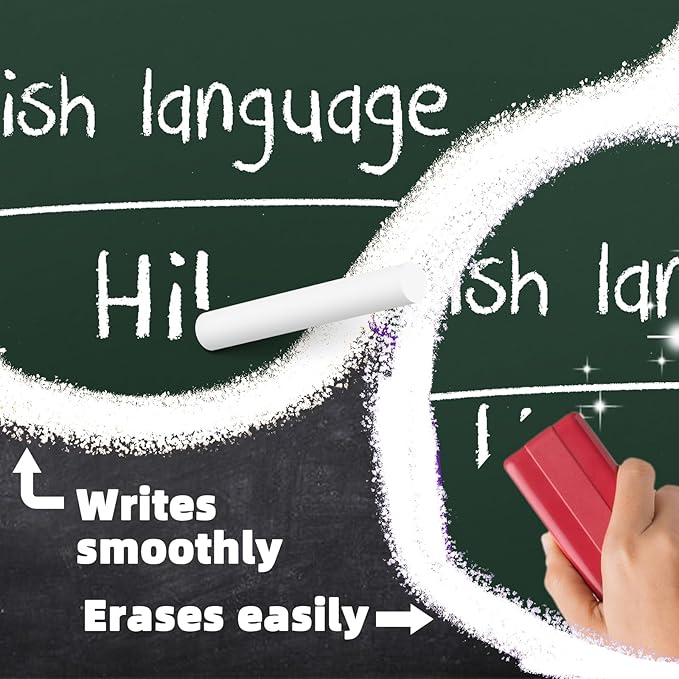 Green Chalk 100PCS, Low Dust Chalks Stick Bulk for Chalkboard Blackboard Non-Toxic