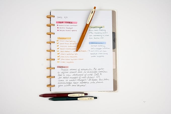 Zebra Pen Sarasa Clip Retractable Gel Pen, 0.5mm Fine Point, Light and Dark Assorted Colors, Ideal for School Supplies and Teacher Supplies, 10-Pack (49510)