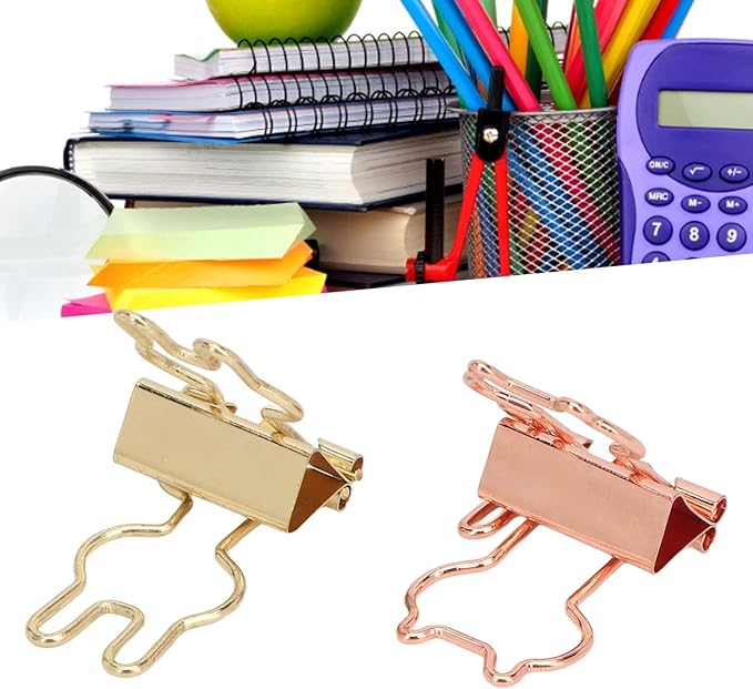 100pcs Binders Clips, Cute Cat Metal Binders Clips, Hollowed Cute Cat Shaped Metal Paper Clips for School Home Desk Organizers