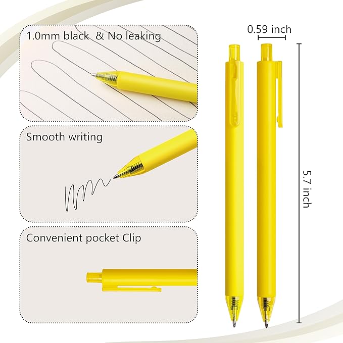 CRYLLIS Pens Bulk, 50Pack Black Pens,Black Ink Ballpoint Pens for Smooth Writing,No Smear,Office Supplies,Back to School Gifts,School Teacher,1.0mm