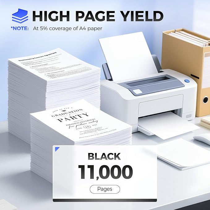 53B1000 Black Toner Cartridge with chip 1-Pack High Yield Replacement for Lexmark 53B1000 53B1H00 Toner Compatible with Lexmark MS817dn MS817n MS818dn MS818n MX717de MX718de Laser Printer Ink Copier