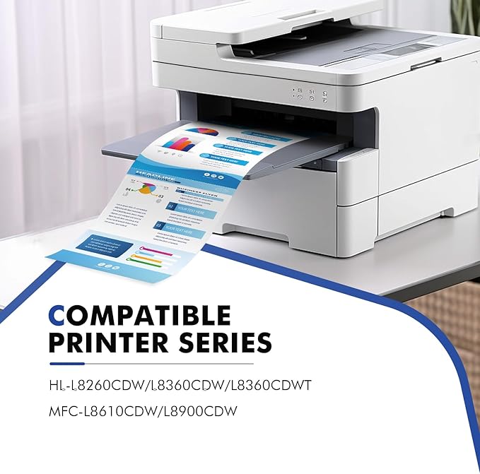 TN433 Toner Cartridge Set TN-433 MFC-L8900CDW Compatible Replacement for Brother TN433 TN 433 TN431 for Brother MFC L8900CDW HL-L8360CDW HL-L8360CDWT HL-L8260CDW MFC-L8610CDW Printer (BCYM, 4 Pack)