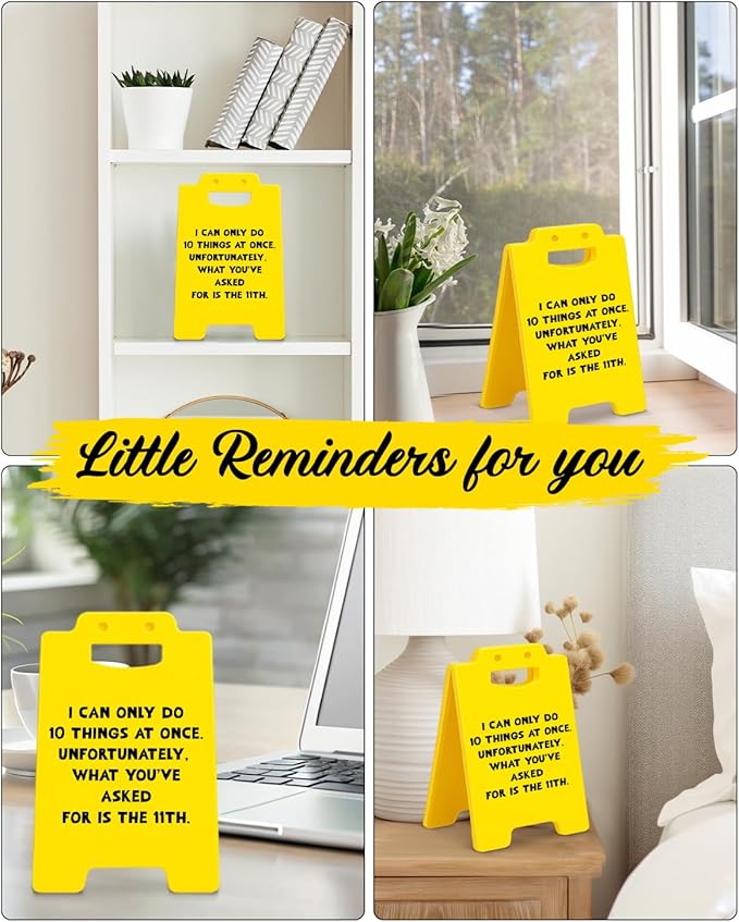 Funny Office Desk Little Signs - Sarcastic Work Gifts for Coworker Teammate, Gag Gifts for Women Men, Fun Office Cubicle Decorations for Work