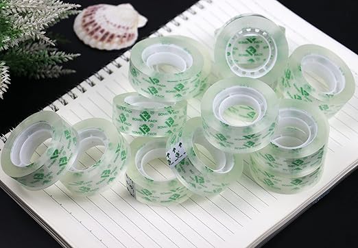 BOMEI PACK 192Rolls Crystal Clear Tape Refills for Dispenser, Bulk Office Transparent Tape for Home and School, 3/4Inch x 1000 inch