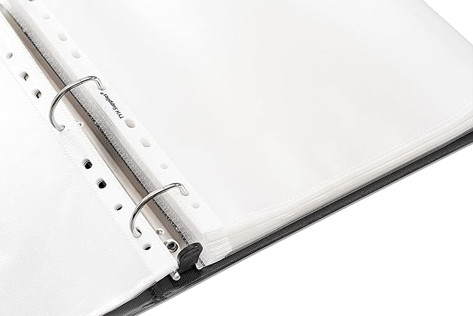 TYH Supplies 50 Pack Clear Sheet Protectors for 3 Ring Binder | 8.5 x 11 Inch | Non-Glare Standard 11 Hole Plastic Page Protectors for Home, Office, and School | Top Loader Plastic Sleeves