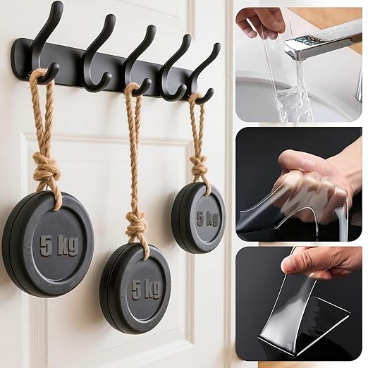 Navona 2In x 10Ft Double Sided Nano Tape, Heavy Duty Removable Transparent Mounting Tape for Walls, Home, Office, Kitchen – Multipurpose Reusable Adhesive Tape