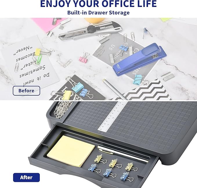 Paper Trimmer, Paper Cutter 12" Cutting Length Heavy Duty Paper Cutter with Storage Drawer, Safety Protection and Blade Lock, 12 Sheets Capacity, Cardstock/Cardboard/Laminate