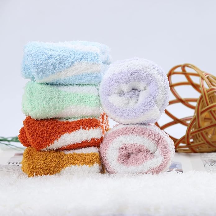 Womens Fuzzy Socks Microfiber Soft Cozy Warm Slipper Sleeping Winter Sock Fluffy Cabin Plush Stocking Stuffers