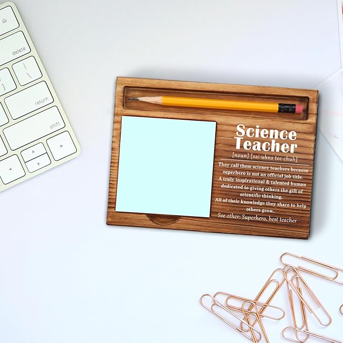 Science Teacher Sticky Note Holder, Science Teacher Gifts, Thank You Appreciation Gifts for Science Teacher Women Men from Student Self-Stick Note Pad Holders ZSS32