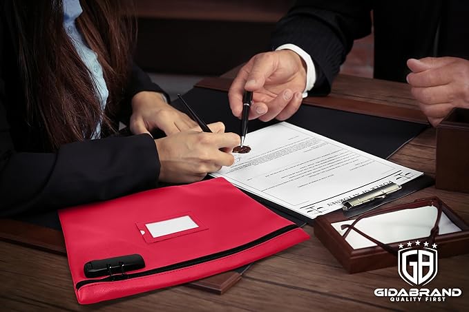 Pink Notary Bag | 14x11 inch | Locking Zipper Case for Notary Kit, Stamp, Embosser, Ink Pad, and Valuables