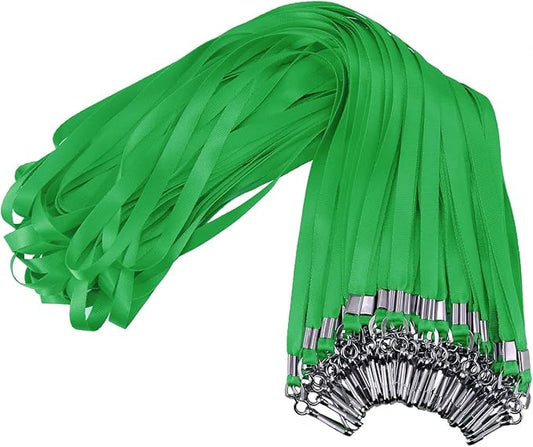 Bulk Lanyards Lanyards for ID Badges,Lanyards with Swivel Hook Clips for Name Tag Lanyard ID Holder (Green, 100 packs)