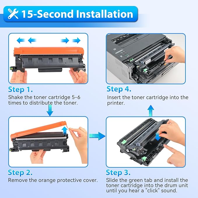 ZIPRINT TN830XL Toner 4 Pack(with chip) Compatible Replacement for Brother tn830 tn 830xl tn830/xl/v tn 830 Toner for HL-L2460DW HL-L2405W DCP-L2640DW MFC-L2820DW MFC-L2900DW HL-L2480DW Printer