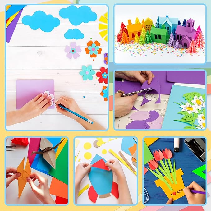 240 Pcs Colored Cardstock Paper Bulk, 24 Colors Card Stock 160 Gsm 60 Lb Colored Paper, 8.5×11 Color Cardstock for Printing Scrapbook Diy