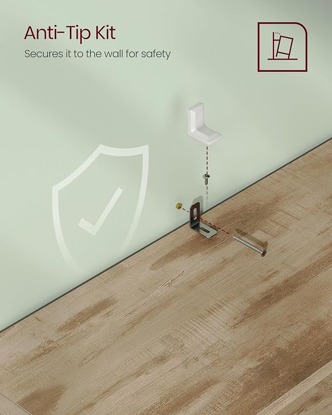 VASAGLE Custos Collection - Bookshelf, 6-Tier Bookcase, Book Shelf, Open Storage Shelf, 9.4 x 23.6 x 63.3 Inches, for Living Room, Home Office, Dinning Room, Camel Brown ULBC166T50