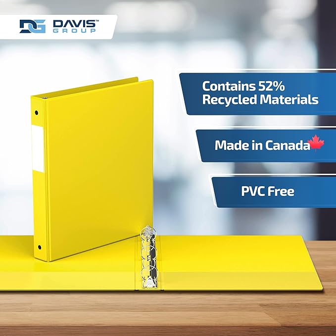 Premium Economy 6-Pack 3-Ring Binders for School or Office, Round-Ring Binders, 1 Inch, Yellow