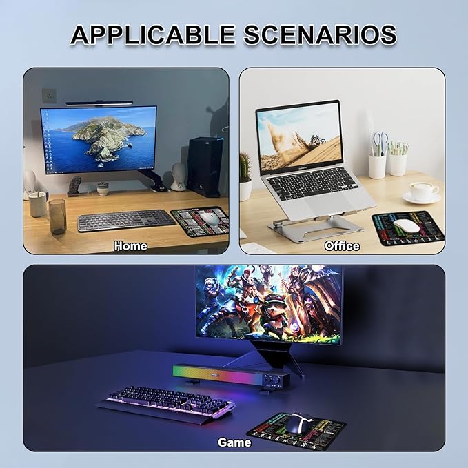 2 Pcs Excel Cheat Sheet Desk Pad, Excel/Word/PowerPoint/Windows Shortcuts Mouse Pad, Portable, Non-Slip Office |HR-Approved Employee Gifts (11.8 * 9.8 * 0.12 in)