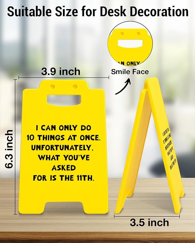 Funny Office Desk Little Signs - Sarcastic Work Gifts for Coworker Teammate, Gag Gifts for Women Men, Fun Office Cubicle Decorations for Work