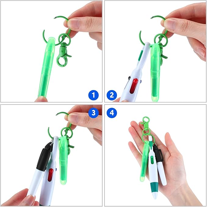 Sherr 25 Sets Retractable Nurse Pens with Mini Highlighter Permanent Marker Keychain Clip Badge Reel Pen Accessories for Nursing Students Medical Staff Office Stocking Stuffer Gift(Many Colors)