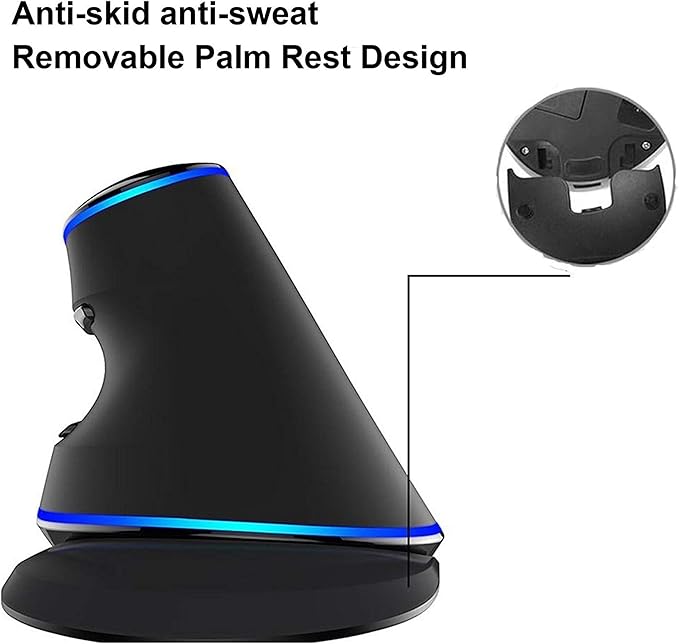 J-Tech Digital Wired Ergonomic Vertical USB Mouse with Adjustable Sensitivity (600/1000/1600 DPI), Scroll Endurance, Removable Palm Rest & Thumb Buttons [V628]