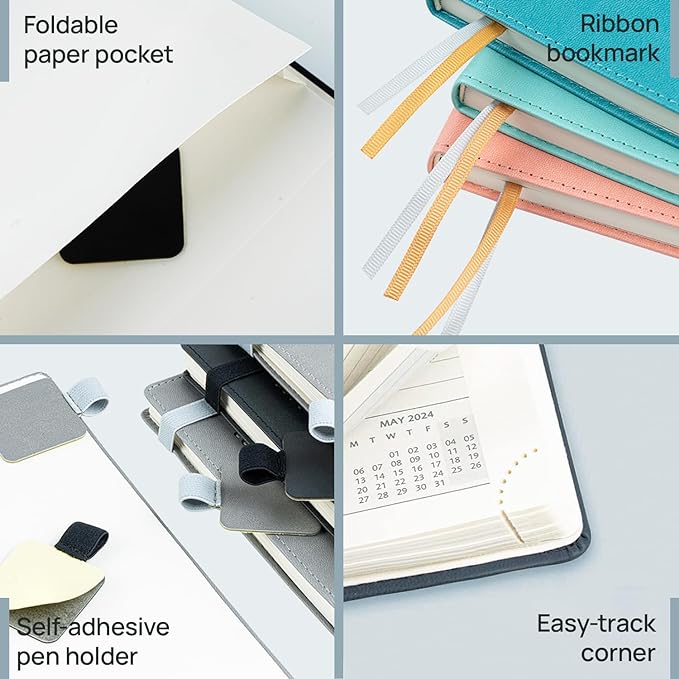 POPRUN 2026 Planner (Medium - 6.5'' x 8.5'') - 2026 Weekly Calendar ((Jan. 2026 - Dec. 2026) with Hourly Time Slots, Weekly/Monthly Appointment Book for Time Management - Leather Soft Cover - Burgundy Red