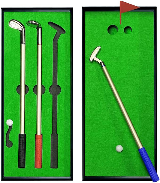 Golf Pen Set & Mini Desktop Golf Putting Green Game - Gifts for Adults, Kids, Dad, Mom, Men, Women, Boss, Coworkers, Teen Boys - Funny Office Desk Toys and Unique Christmas Stocking Stuffers Gifts
