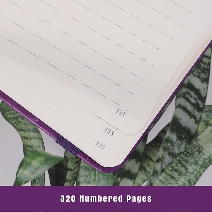 TIEFOSSI Lined Journal Notebook for Women Men, Leather Journal with Pen, A5 Evil Eye Hardcover Notebook for Work, Journaling, Travel & School, 100 GSM Thick Paper, 320 Numbered Pages, 6.2 x 8.3 in