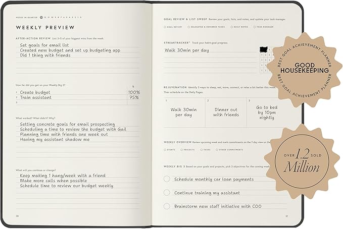 Full Focus Blush Vegan Leather Planner by Michael Hyatt - The #1 Daily Planner to Set Annual Goals, Increase Focus, Eliminate Overwhelm, and Achieve Your Biggest Goals - Hardcover