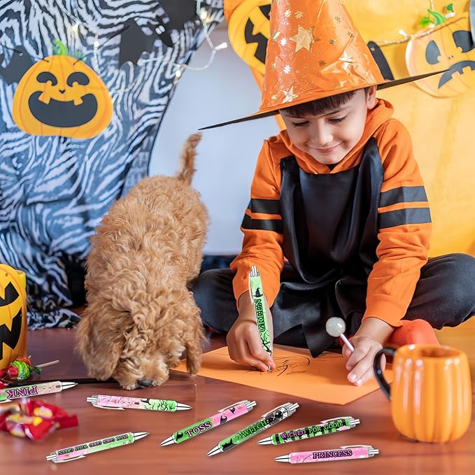 Princess and Witch Pens Set – Magical Fantasy-Themed Ballpoint Pens for Girls, Students, and Stationery Lovers – Smooth Writing Pens for School, Journaling, or Gifts – Enchanting Design, 8 Pack