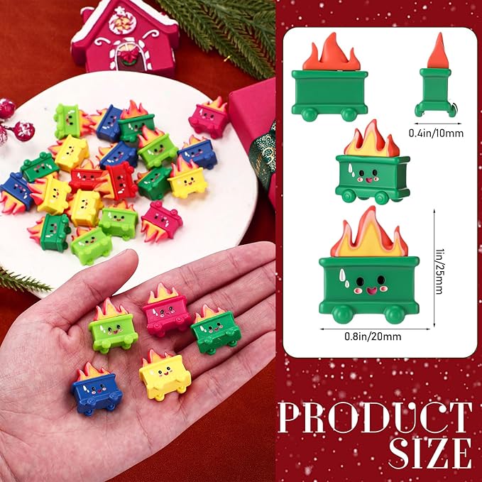 25 Set Resin Dumpster Trash Shape Gift Team Employee Appreciation Gift Emotional Desk Accessories for Staff Teacher Office Coworker Nurse Medical Volunteer Favor (Vivd Color)