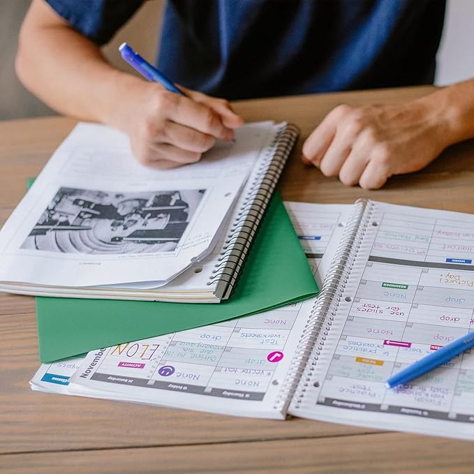 Order Out Of Chaos Academic Planner 2025-2026 Daily Weekly and Monthly Calendar, School Agenda Book, July 2025-June 2026 planner 8.5x8.25 Homework Organizer (Raspberry)