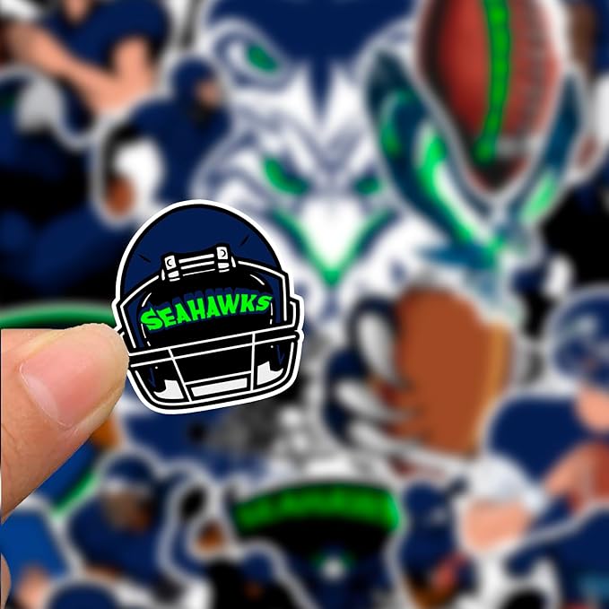 26 PCS Seahawks Stickers Pack Football Stickers Seattle Decal for Water Bottle, Laptop, Bicycle, Computer, Motorcycle, Travel Case, Car Decal Decoration Sticker Graffiti Decals