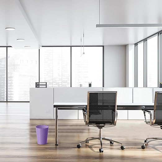 Bathroom Trash Can, 3 Pack 1.8 Gallons Small Trash Can with Trash Bags, Bathroom Garbage Can, Plastic Trash Bin, Round Waste Basket for Bedroom, Office, Compact Space (Pink Purple Green)