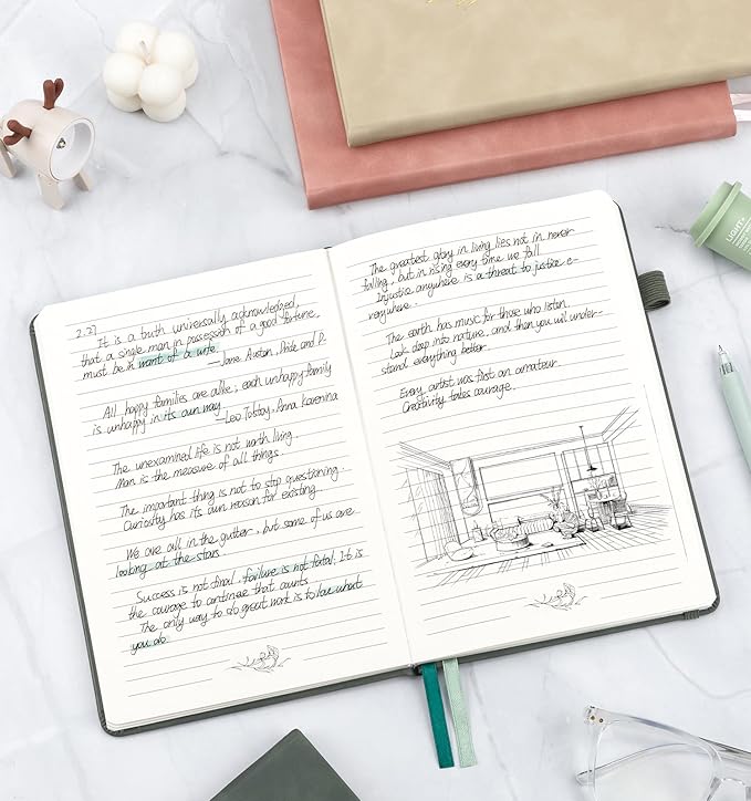 Lined Journal Notebook For Women, 200 Pages A5 Hardcover Leather Journals For Writing College Ruled Notebook For Work School Note Taking Business Diary Notepad 5.7'' X 8.3''- Smoky Purple