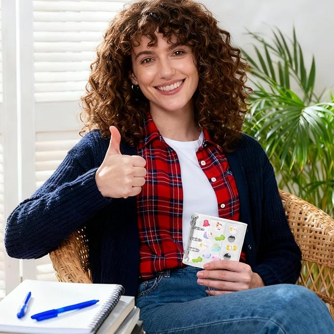 Clear Paper Binder - Photo Collecting Book - Portable Sticker Book - for Journal Cards Receipts Tickets Small Accessories Students Teachers Office Professionals Administrative Staff School