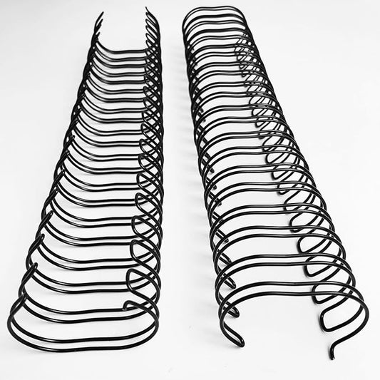 Binditek 24 Pack Double Loop Wire Binding Spines, 1-1/4 Inch Binding Wire for Letter Size, 2:1 Pitch, 250 Sheet Capacity, 21-Loop, Black, for Students and Coworkers