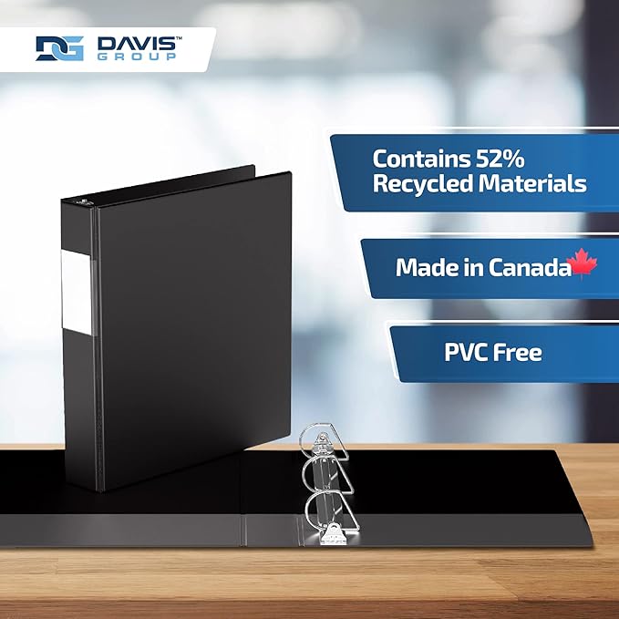 Premium Economy 6-Pack 3-Ring Binders for School or Office, Round-Ring Binders, 1.5 Inch, Black