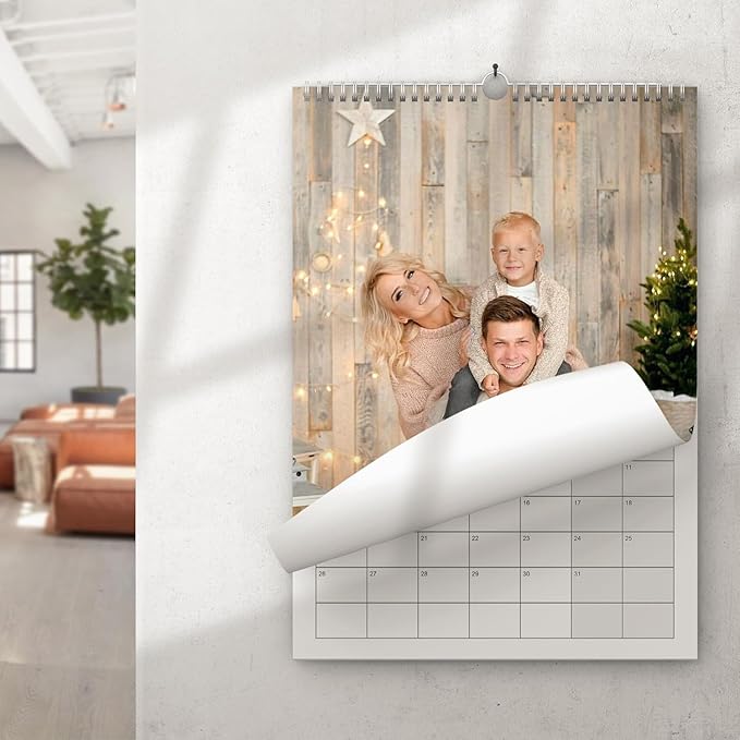 Custom Photo Wall Calendar 2026 - Personalized Family & Office Photo, Print Your 13 Memories Custom - Perfect for Parties, Birthdays & Christmas Gifts (Wall Calendar 8.27"×11.69", 2 x Calendars)
