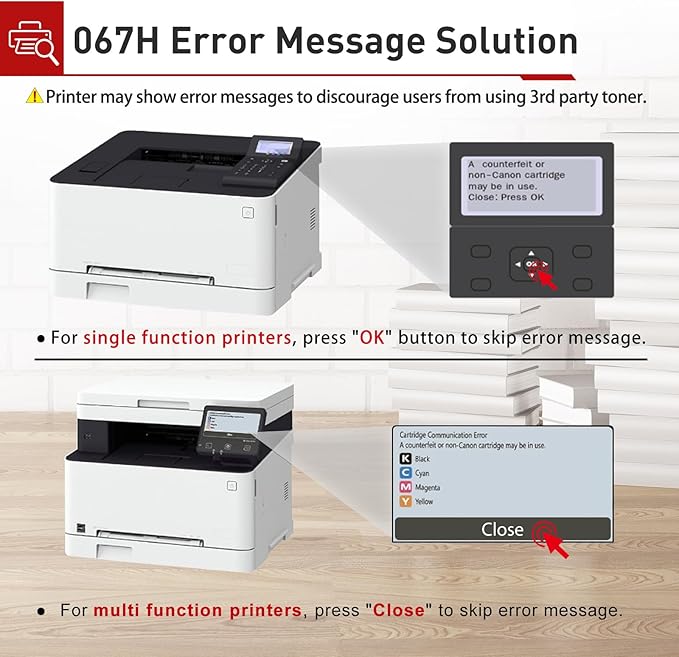 Compatible 067/067H Toner Cartridge Set High Capacity Replacement for Canon 067H/067 Toner Work with ImageClass MF656Cdw MF653Cdw MF654Cdw LBP632Cdw LBP633Cdw Printers(067 Toner ,4Pack)