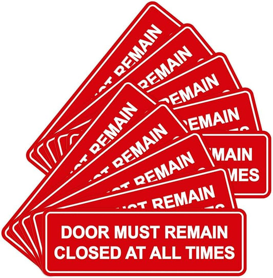 Signs ByLITA Standard Door Must Remain Closed At All Times Sign (Red) - Small 10 Pack