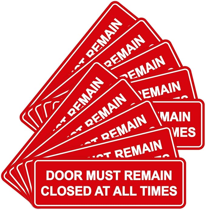 Signs ByLITA Standard Door Must Remain Closed At All Times Sign (Red) - Medium 10 Pack