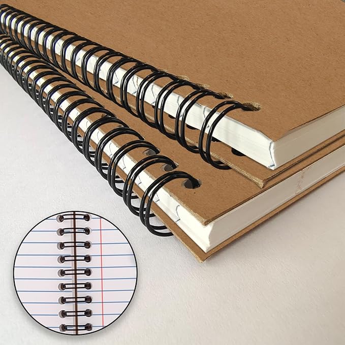 12 Pack Lined Journal Spiral Notebook College Ruled, 5.8 x 8.3, 120 Pages (60 Sheets), 100 GSM Thick Paper Notebooks, Daily Writing Journals for Men and Women, Work, Office & School Supplies