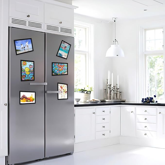Magnetic Sign Holder 8.5 x 11-10 Pcs Double Sided Magnetic Frames for Refrigerator Reusable Adhesive Frames for Walls Window Door Sign Holder PVC Magnetic Picture Frame Document Holder