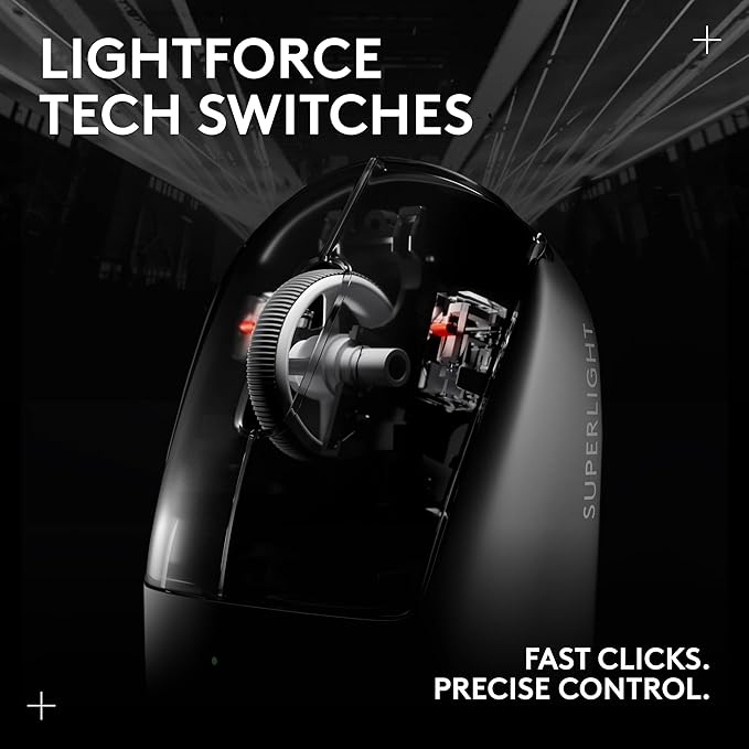 Logitech G PRO X SUPERLIGHT 2 Wireless Gaming Mouse, 60g Pro-Grade with 5 Programmable Buttons, 44k DPI Sensor, 8kHz Report Rate, USB-C Charging for PC/Mac - White